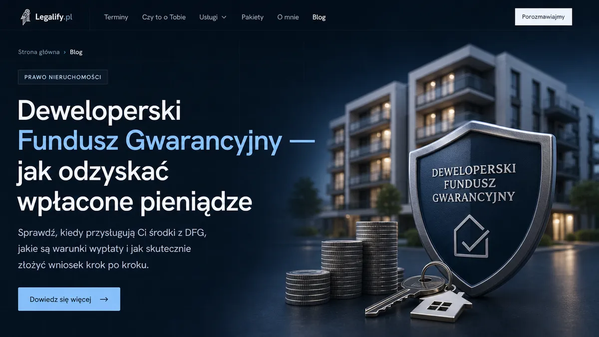 Deweloperski Fundusz Gwarancyjny — jak odzyskać wpłacone pieniądze