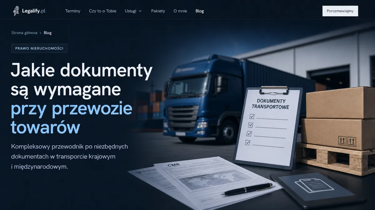 Jakie dokumenty są wymagane przy przewozie towarów
