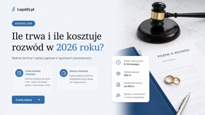 Ile trwa i ile kosztuje rozwód w 2026 roku