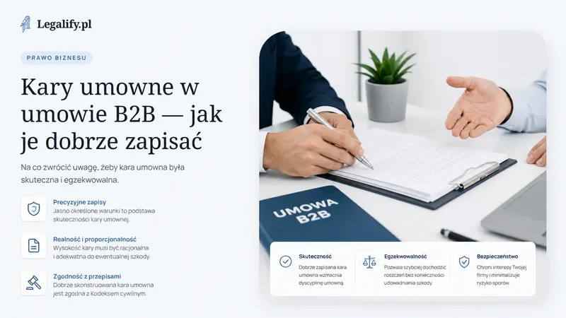Kary umowne w umowie B2B — jak je dobrze zapisać