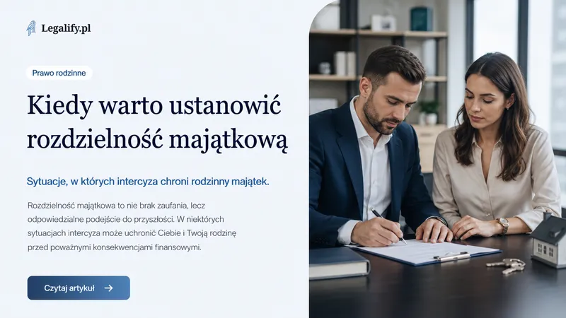 Kiedy warto ustanowić rozdzielność majątkową
