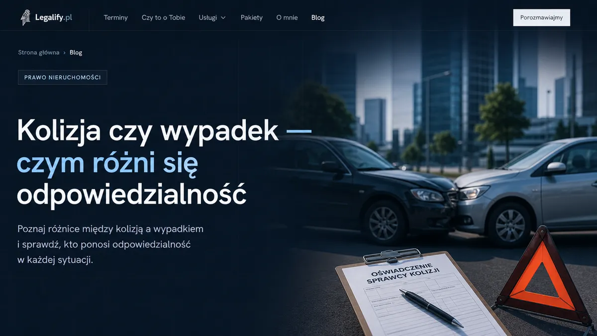 Kolizja czy wypadek — czym różni się odpowiedzialność