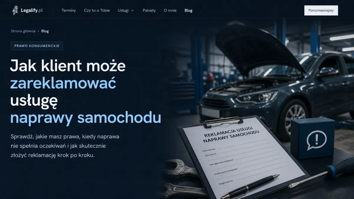 Jak klient może zareklamować usługę naprawy samochodu