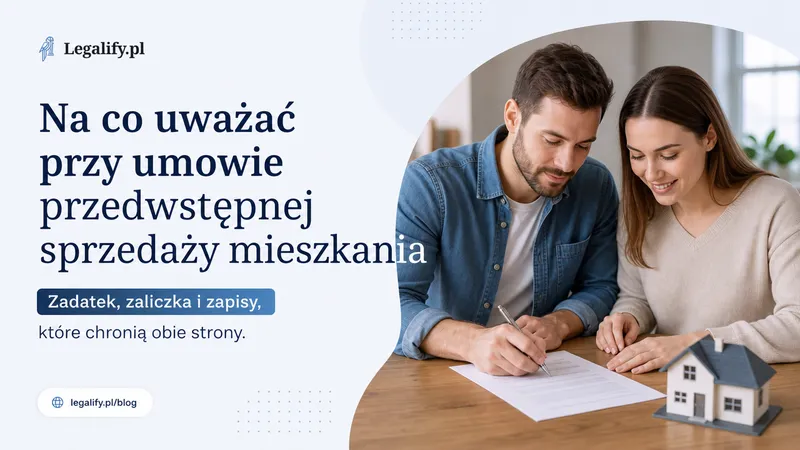 Na co uważać przy umowie przedwstępnej sprzedaży mieszkania